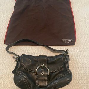 Coach Soho Buckle Flap Shoulder or Hobo Bag in Black Leather